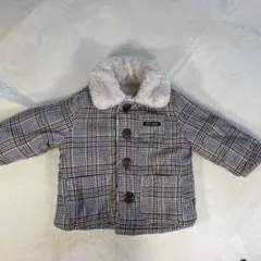 PETIT MAIN ⭐️キッズ　リバーシブルジャケット　チェック柄ボアジャケット