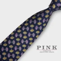 ◆良品◆THOMAS PINK カフス柄 高級SILKネクタイ トーマスピンクのサムネイル