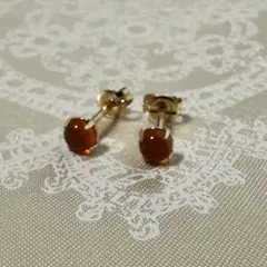 テイクアップ ［セカンドピアス］ K18カーネリアンカボションピアス