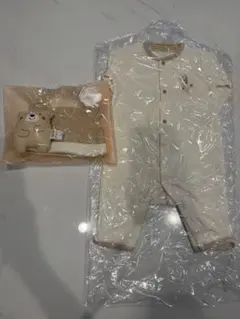 amorosa オーガニックコットン　カバーオール　おもちゃ　帽子セット