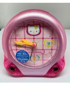 希少　稼働品　2000年　ハローキティ 目覚まし時計 チューリップ柄