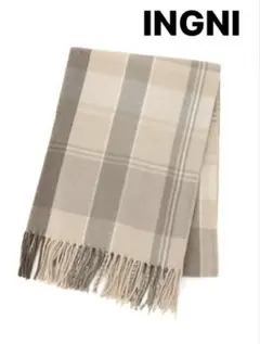INGNI パステルチェックストール　 マフラー　うすベージュ