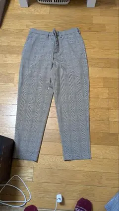 GU チェック柄パンツ 茶色Mサイズ グレー