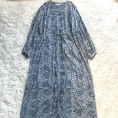 着丈120♡メゾンドソイル ロングワンピース インディゴ染 花柄 - メルカリ