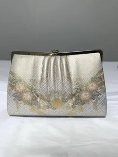 和装用クラッチバッグ シルバー 花柄