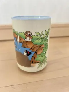 昭和レトロ　温かいお湯を入れるとイラストが変わる湯呑み茶碗一個