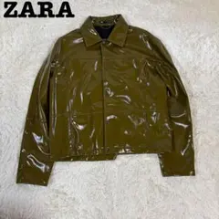 ZARA ライダースジャケット　カーキ ZARA - なつ様専用 ZARA カーキライダースジャケット Sサイズの通販 by
