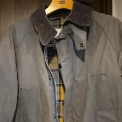 Barbour グレー コーデュロイ襟付き カジュアルジャケット