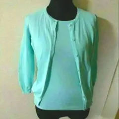 春夏秋MAYSON GREY七分カーデ&ノースリ アンサンブル 水色