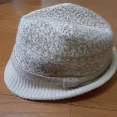 雪の結晶柄 ウール混 ハット 秋冬 アイテム フリーサイズ