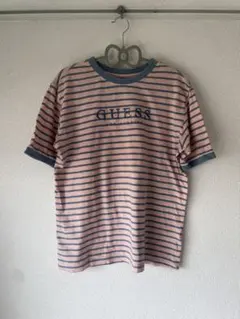 GUESS Tシャツ ボーダー ピンク Sサイズのサムネイル