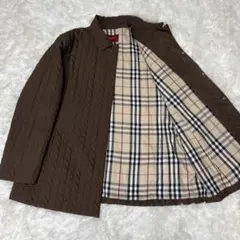 【美品】バーバリーロンドン キルティングジャケット裏地ノバチェック 茶ブラウン