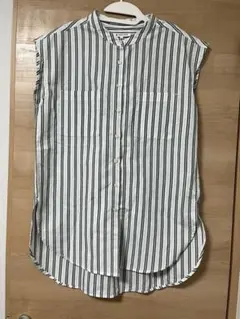 GLOBAL WORK リネンライクノースリーブストライプシャツ　L⭐︎
