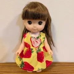 イチゴ柄　ドレス　ドール服　ままごと　服　ワンピース