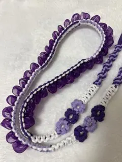 スマホショルダーストラップ ハンドメイド マクラメ 紫 ペンライトストラップ 嵐