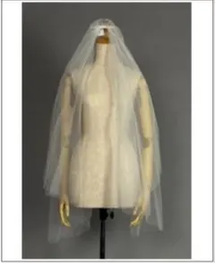 ホワイトチュールロングベール 二重層 クリップ式