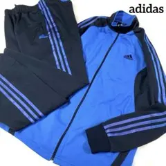 【美品】adidas刺繍ロゴトラックジャケット上下セットアップM高級感グランジ
