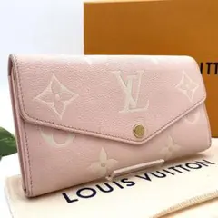 ルイ ヴィトン 本物 アンプラント   長財布 ピンク ルイヴィトン 長財布 モノグラムアンプラント ポルトフォイユ・サラ NM