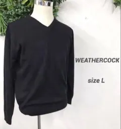 ★♧WEATHERCOCK　ニット　Ꮩネック　ᒪ　ブラック　メンズのサムネイル