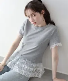 BLUEEAST レースドッキングTシャツのサムネイル