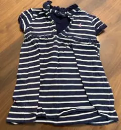 Ralph Lauren ネイビー/ホワイトストライプ ワンピース 80