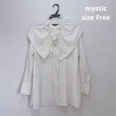【 mystic／フリル付き　長袖シャツ】ミスティック　サイズFree