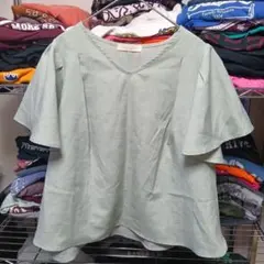 レディース　ブラウス　トップス　若草 tシャツ 重ね着　オシャレ　フリーサイズのサムネイル