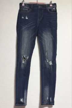 GORGE ストレッチ ダメージ スキニー デニム インディゴ
