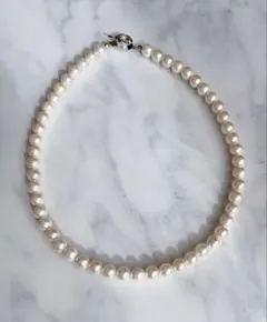 本貝パール 8mm ネックレス 冠婚葬祭 ホワイト ブラックフォーマル 真珠