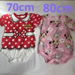 Disney baby ミニーマウス　ロンパース2点セット