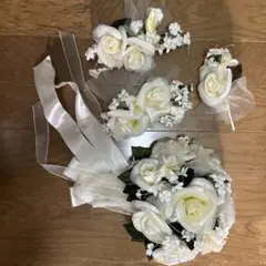 ウェディングブーケセット ホワイトローズ
