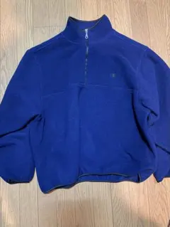 ネイビー フリースジャケット ハーフジップ