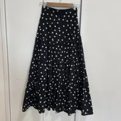 U by SPICK & SPAN ドットティアードスカート ブラックのサムネイル