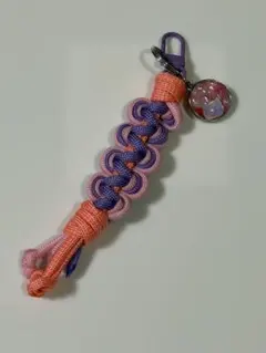 パラコード　キーホルダー　チャーム、リング付き　名入れ可能