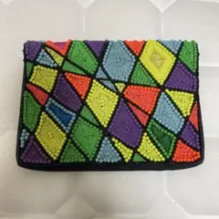 カラフルビーズ装飾クラッチバッグ