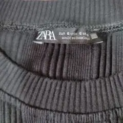 ZARA ブラック リブ編み ワンピース