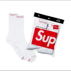 新品 Supreme × Hanes クルーソックス 靴下 ピンク 2足セット - メルカリ