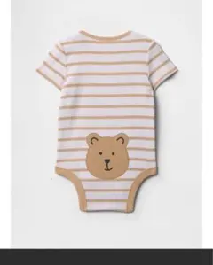 新品未開封GAP ブラナンベア ロンパース 半袖 ボーダー ベージュ×ホワイト