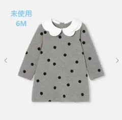 jacadi ⭐︎新品⭐︎２重襟ドット柄ワンピース6M