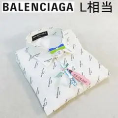 ✨極美品✨BALENCIAGA バレンシアガ 総ロゴモノグラムシャツ 白 L相当のサムネイル