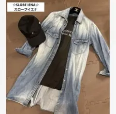 ☆SLOBE IENAスローブイエナ☆七分袖ダンガリーデニムシャツスナップボタンのサムネイル
