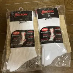 Srixon ゴルフソックス 2足セット ホワイト25〜27cm