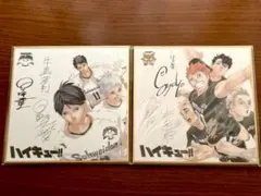 【※出品本日まで】ハイキュー!! サイン入り色紙 完結記念 当選品 2枚セット