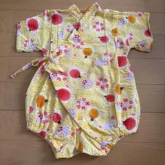 花柄 ホタル 黄色 甚平 女の子 70 値下げしました