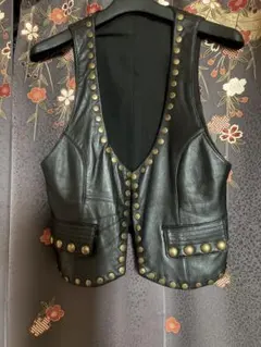 ROYAL PARTY スタッズ付きレザーベスト 38