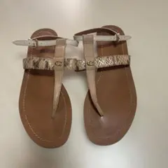 コーチ　スネークスキン風トングサンダル