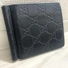 【希少/新品】 GUCCI グッチ / ビーアップリケマネークリップ ブラック グッチ GUCCI 財布 マネークリップ 札ばさみ 二つ折り財布