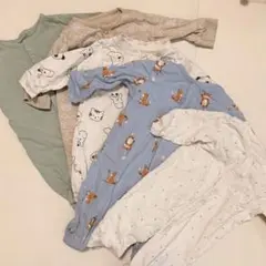 H&M ベビー新生児服 カバーオール 長袖 綿100 コットン パジャマ セット