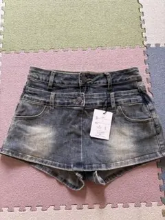グレイル　新品 ダブルウエストデニムショートパンツのサムネイル