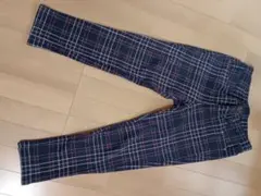 チェック柄フランネルカジュアル裏起毛あったかパンツ